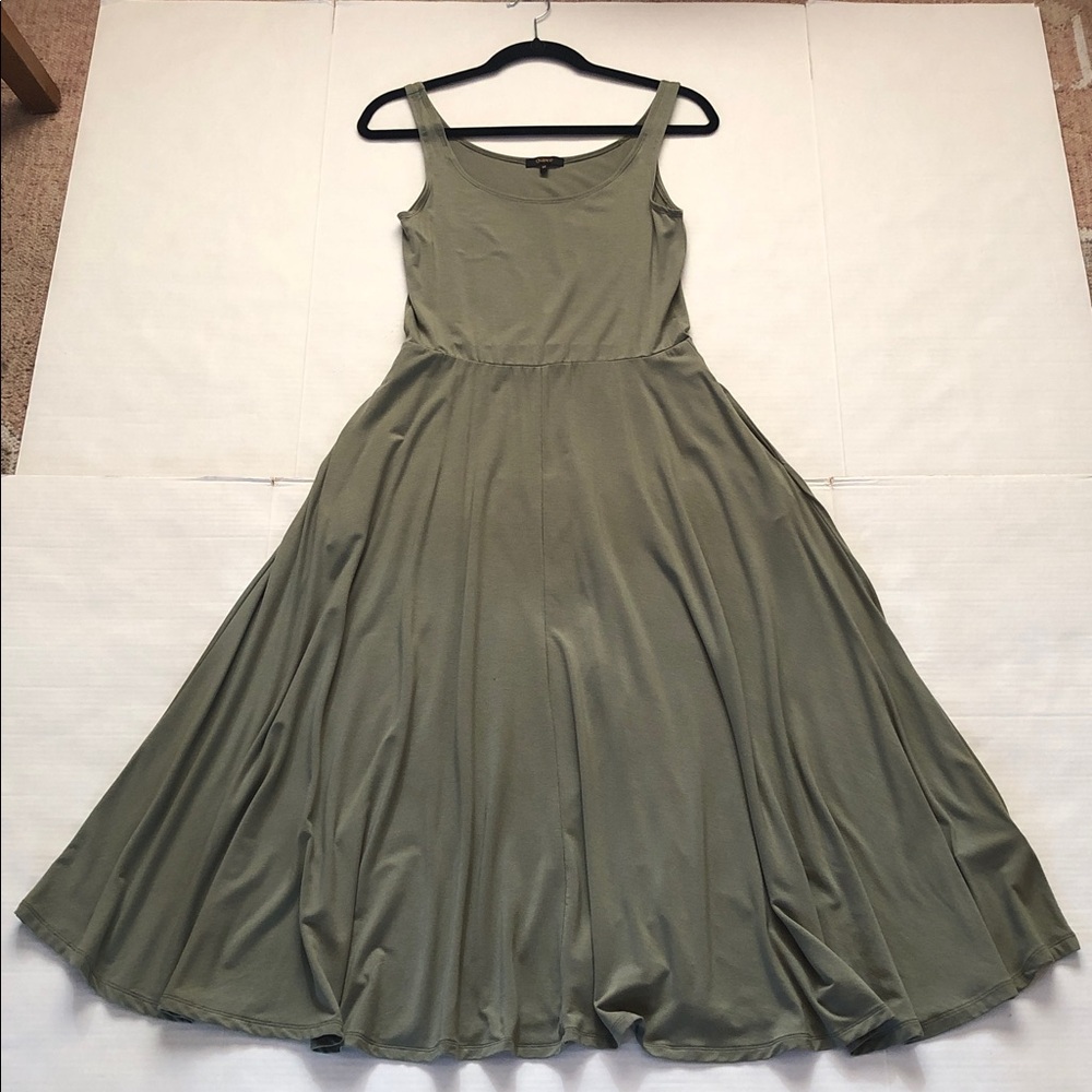 Quince Tensel Fit & Flare Dress Sage green Size M - Picture 2 of 10